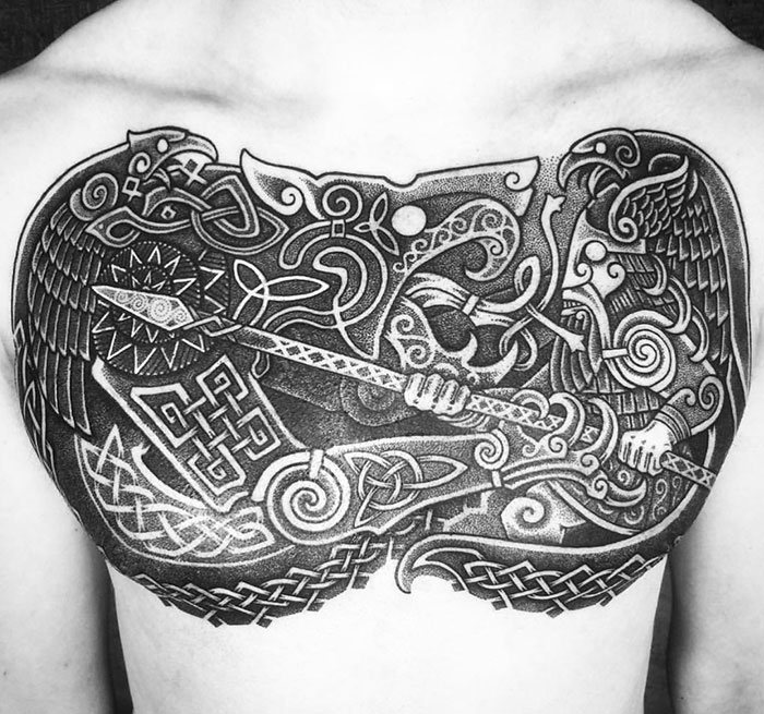 52 melhores tatuagem Viking e Nórdica para você se inspirar 27