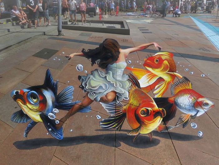 Um artista ilumina ruas com sua arte em 3D, tão mágica que vai fazer você questionar a realidade 5