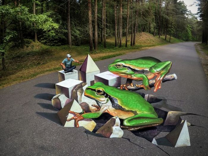 Um artista ilumina ruas com sua arte em 3D, tão mágica que vai fazer você questionar a realidade 13