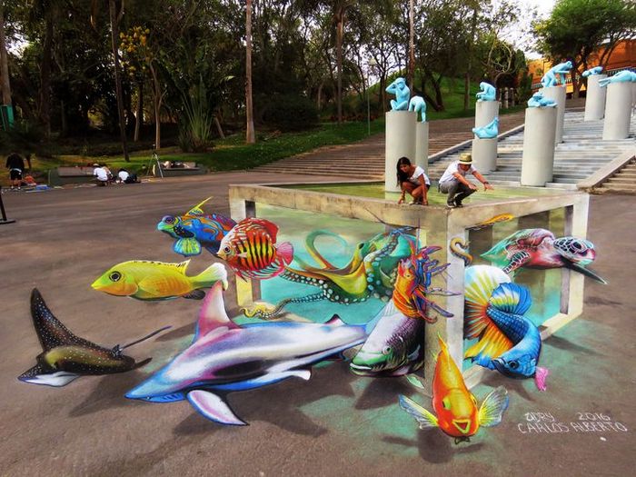 Um artista ilumina ruas com sua arte em 3D, tão mágica que vai fazer você questionar a realidade 17