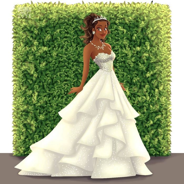 Artista cria vestidos de noiva modernos para princesas da Disney 4