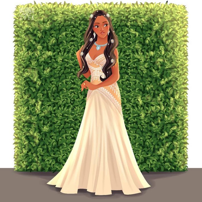 Artista cria vestidos de noiva modernos para princesas da Disney 5