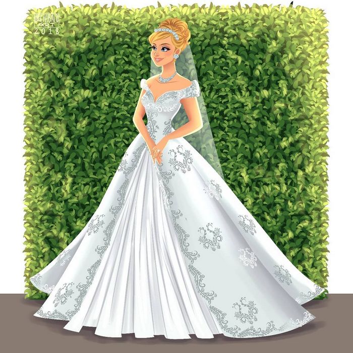 Artista cria vestidos de noiva modernos para princesas da Disney 7