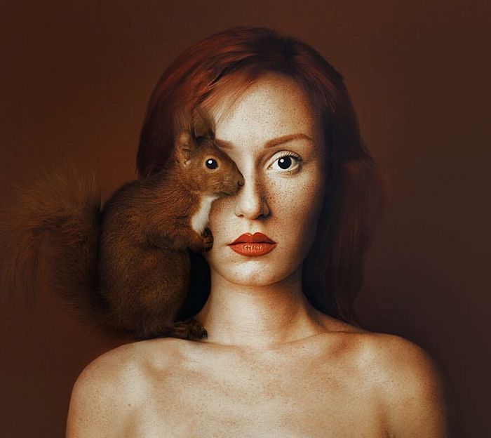 Artista húngara compartilha os olhos dos animais em sua série de auto-retratos (19 fotos) 16