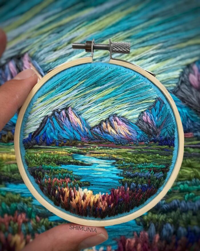Artista usa bordado para criar incríveis cenas de paisagem (42 fotos) 3