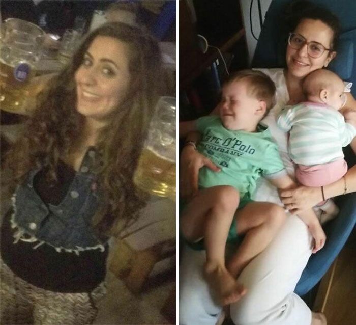 46 fotos hilárias de antes e depois de como a vida muda depois de ter filhos 6