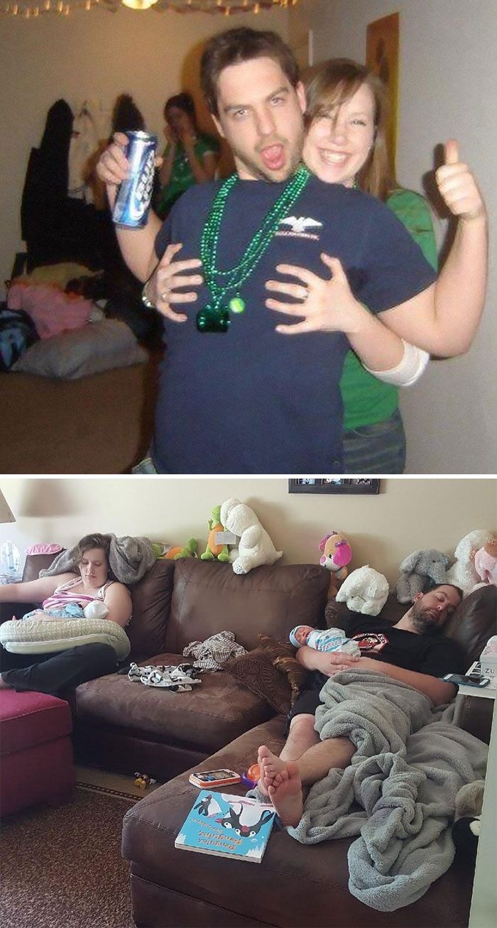 46 fotos hilárias de antes e depois de como a vida muda depois de ter filhos 25
