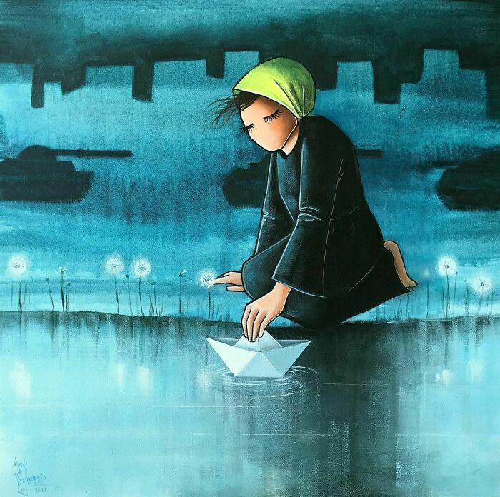 42 obras de arte tocantes da primeira artista de rua feminina do Afeganistão, Shamsia Hassani 31