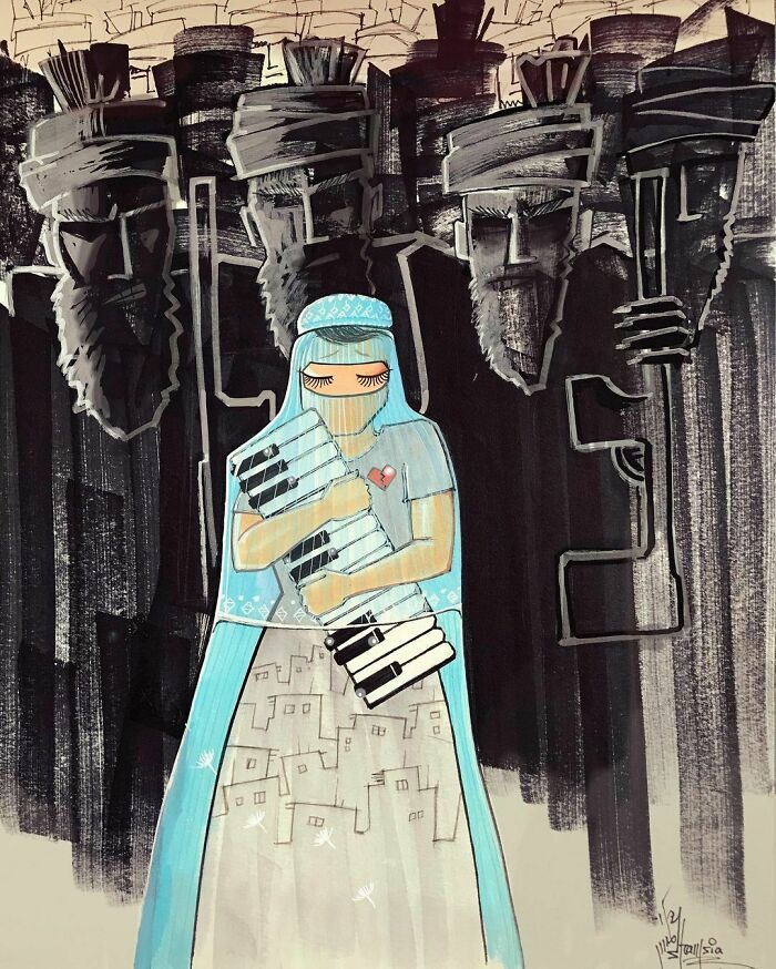 42 obras de arte tocantes da primeira artista de rua feminina do Afeganistão, Shamsia Hassani 43
