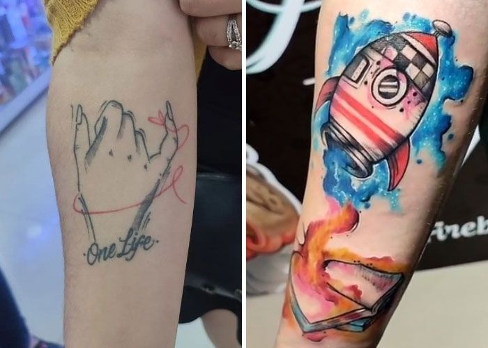 38 pessoas que cobriram suas tatuagens de forma para lá de criativas 6