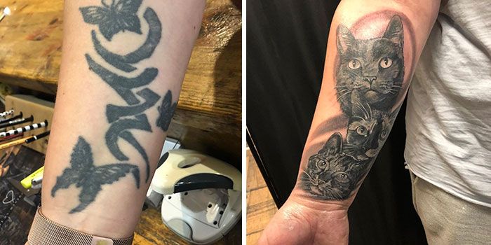 38 pessoas que cobriram suas tatuagens de forma para lá de criativas 12