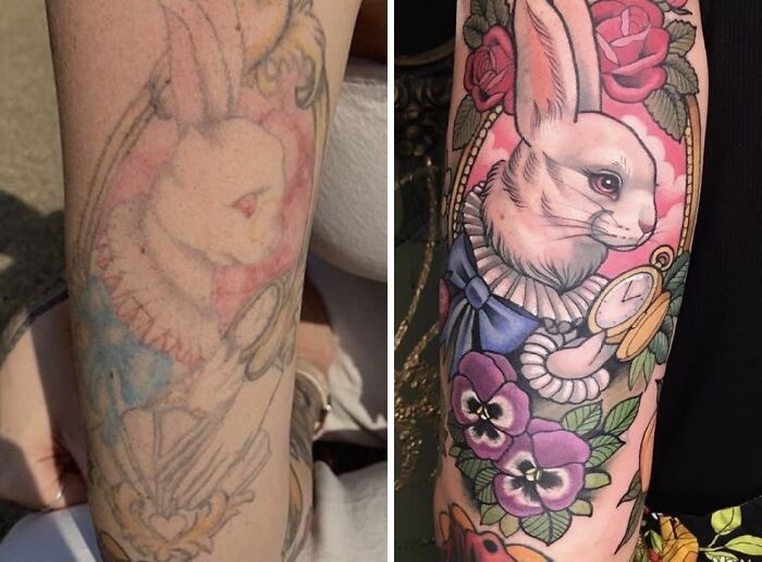 38 pessoas que cobriram suas tatuagens de forma para lá de criativas 24