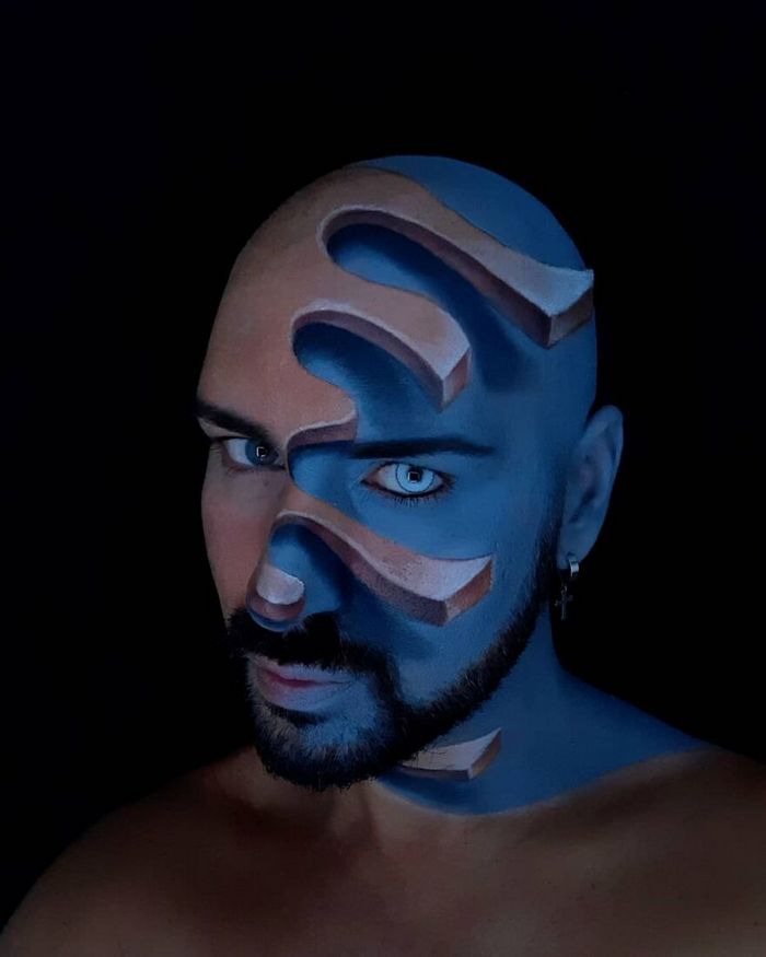 Artista italiano usa seu corpo como uma tela para criar ilusões ópticas realistas (42 fotos) 13