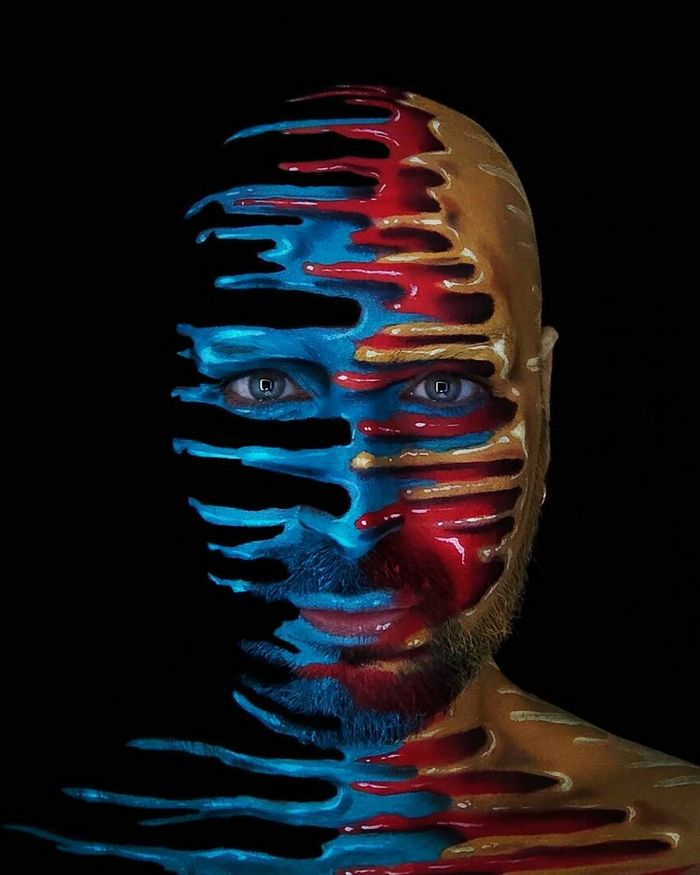 Artista italiano usa seu corpo como uma tela para criar ilusões ópticas realistas (42 fotos) 34
