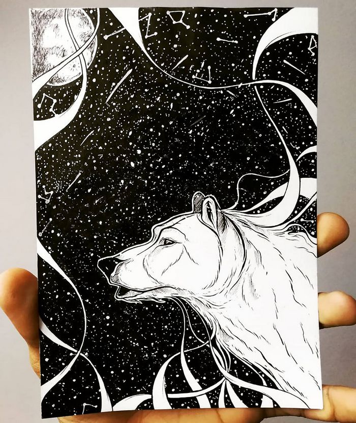 Ilustrador combina animais, pessoas e o céu noturno para criar arte mágica (26 fotos) 25