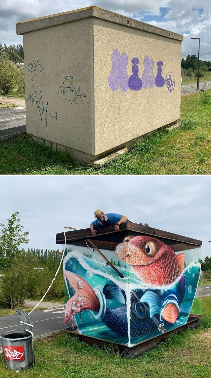 Artista de rua francês pinta graffiti de criaturas em 3D e não é para os fracos de coração (43 fotos) 3
