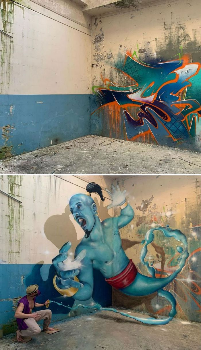 Artista de rua francês pinta graffiti de criaturas em 3D e não é para os fracos de coração (43 fotos) 11
