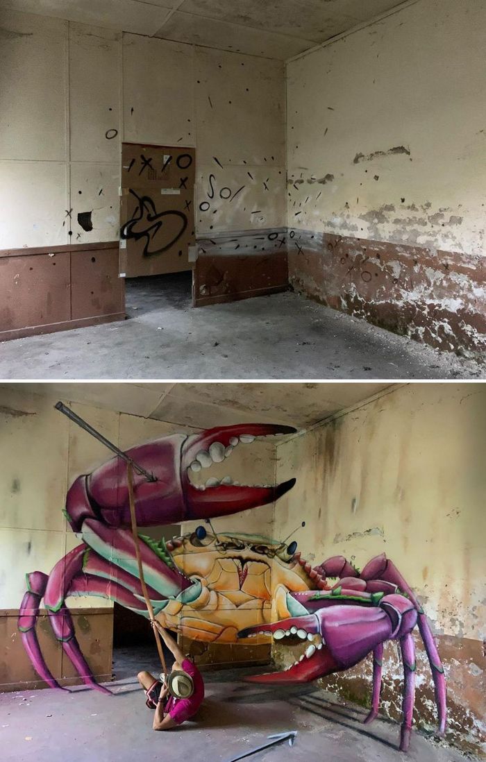 Artista de rua francês pinta graffiti de criaturas em 3D e não é para os fracos de coração (43 fotos) 18