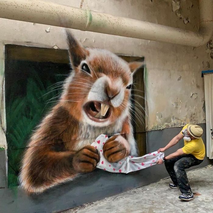 Artista de rua francês pinta graffiti de criaturas em 3D e não é para os fracos de coração (43 fotos) 36