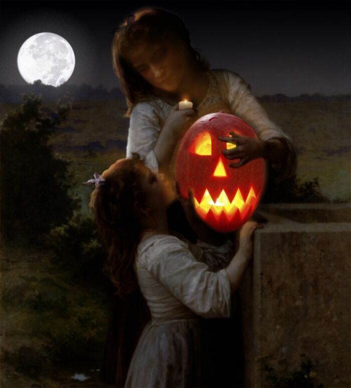 Esses artistas combinam pinturas clássicas com cultura pop de Halloween (42 fotos) 15