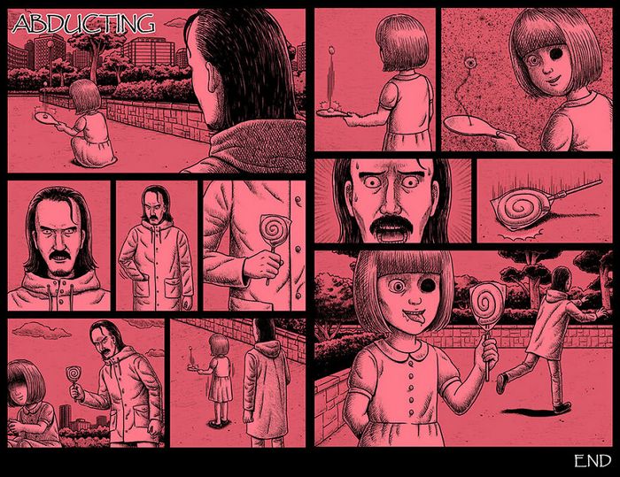 Este artista cria quadrinhos de terror com finais assustadores (30 fotos) 25