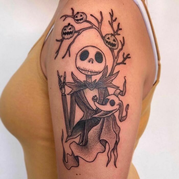 54 tatuagens inspiradas no Halloween de pessoas que fizeram seu amor pelo terror permanente 24