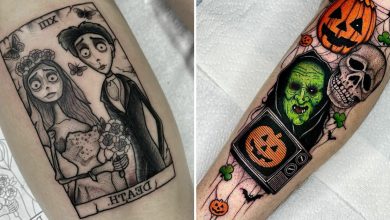 54 tatuagens inspiradas no Halloween de pessoas que fizeram seu amor pelo terror permanente 33