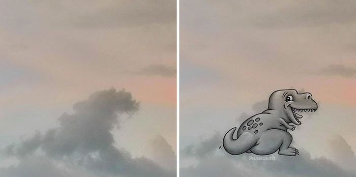 Este artista cria desenhos inspirados em formas de nuvem (42 fotos) 18