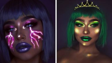 Eu uso maquiagem, tinta UV e luz para criar looks que brilham no escuro (26 fotos) 8