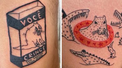 Esta tatuadora não consegue desenhar e é precisamente por isso que seus clientes a escolheram (32 fotos) 33