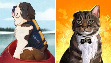 36 ilustrações alegres de animais de estimação criadas por nossos artistas 29