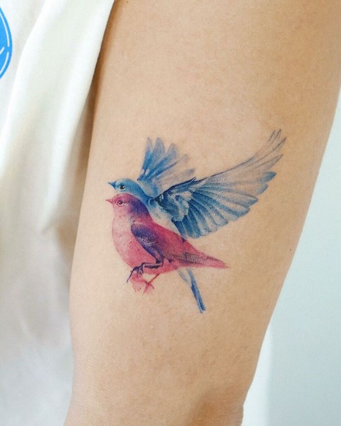Artista coreana cria belas tatuagens que parecem pinturas em aquarela (42 fotos) 21