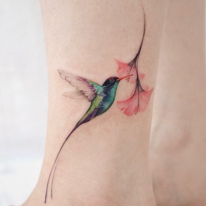 Artista coreana cria belas tatuagens que parecem pinturas em aquarela (42 fotos) 40