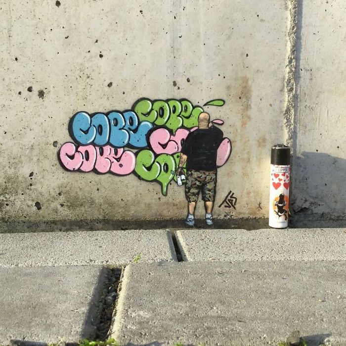 Artista torna as ruas divertidas ao criar grafites que interagem com o ambiente (46 fotos) 20