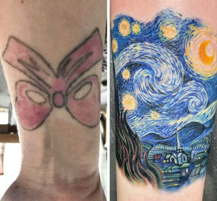 24 correção de tatuagem que transformaram desenho sem graça em algo verdadeiramente original 2