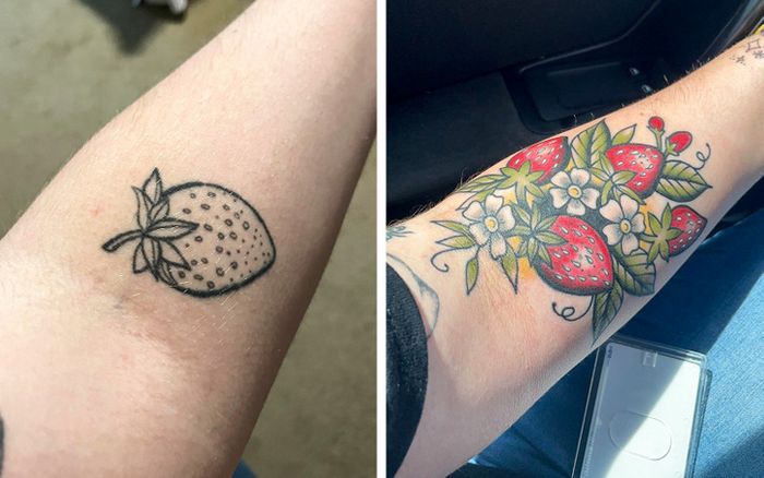 24 correção de tatuagem que transformaram desenho sem graça em algo verdadeiramente original 4