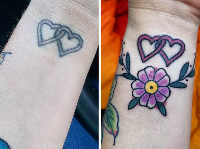 24 correção de tatuagem que transformaram desenho sem graça em algo verdadeiramente original 11