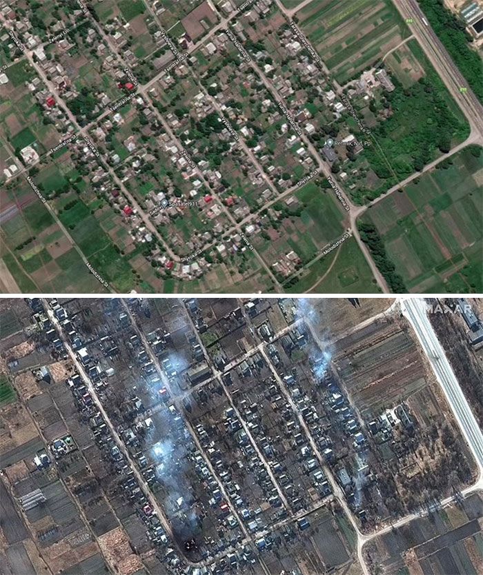 Antes e depois: 20 fotos devastadoras da Ucrânia que mostram a rapidez com que a guerra destrói tudo 13