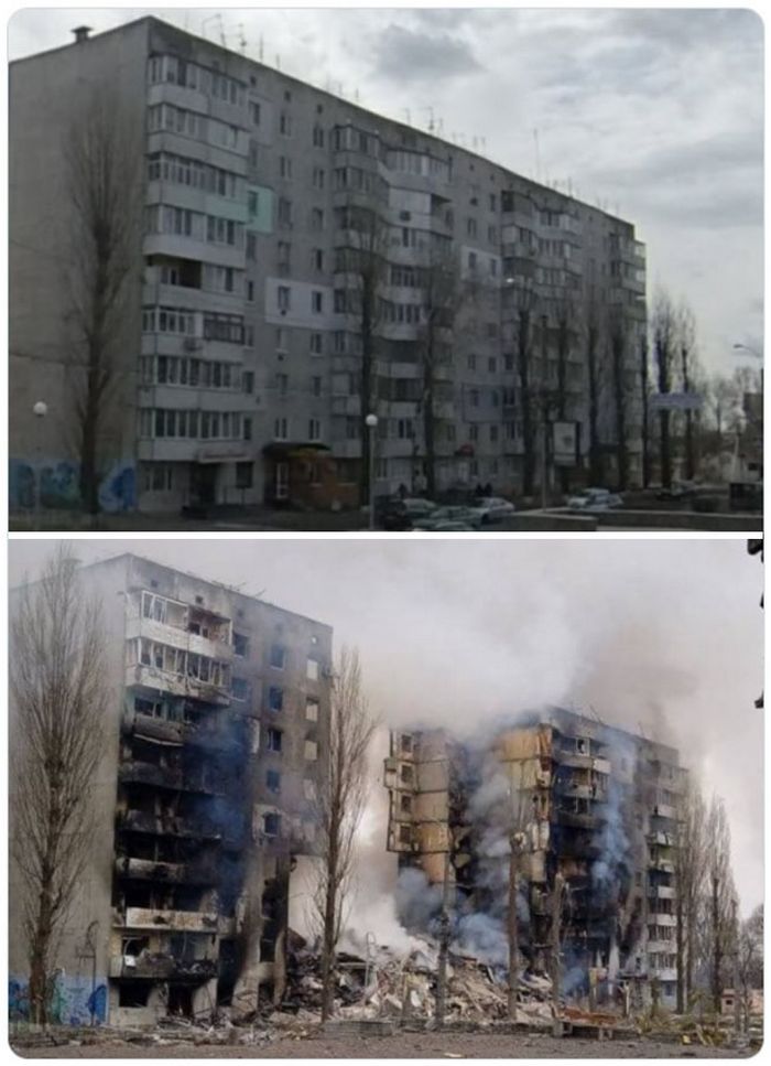 Antes e depois: 20 fotos devastadoras da Ucrânia que mostram a rapidez com que a guerra destrói tudo 17