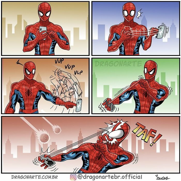 Artista mostra o que super-heróis e outros personagens famosos estão fazendo quando ninguém está olhando (34 quadrinhos) 6