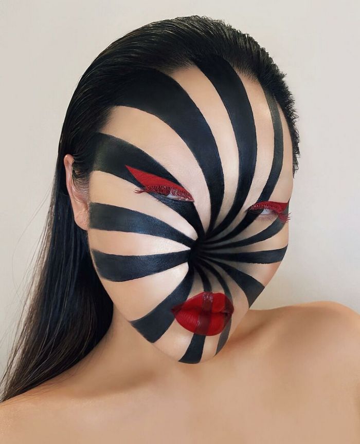 Maquiagem extraordinária: 42 looks de ilusão de ótica deste artista 5