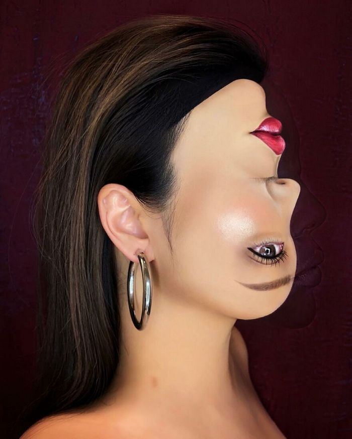 Maquiagem extraordinária: 42 looks de ilusão de ótica deste artista 15