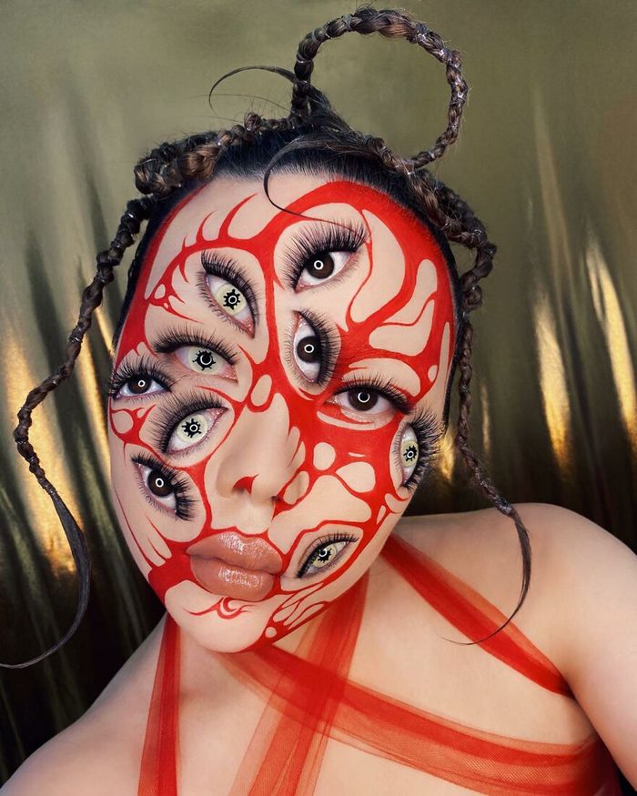 Maquiagem extraordinária: 42 looks de ilusão de ótica deste artista 20