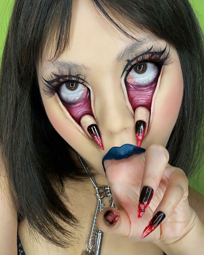 Maquiagem extraordinária: 42 looks de ilusão de ótica deste artista 21