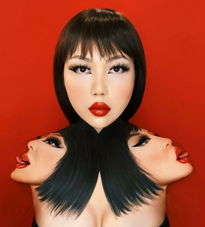 Maquiagem extraordinária: 42 looks de ilusão de ótica deste artista 22