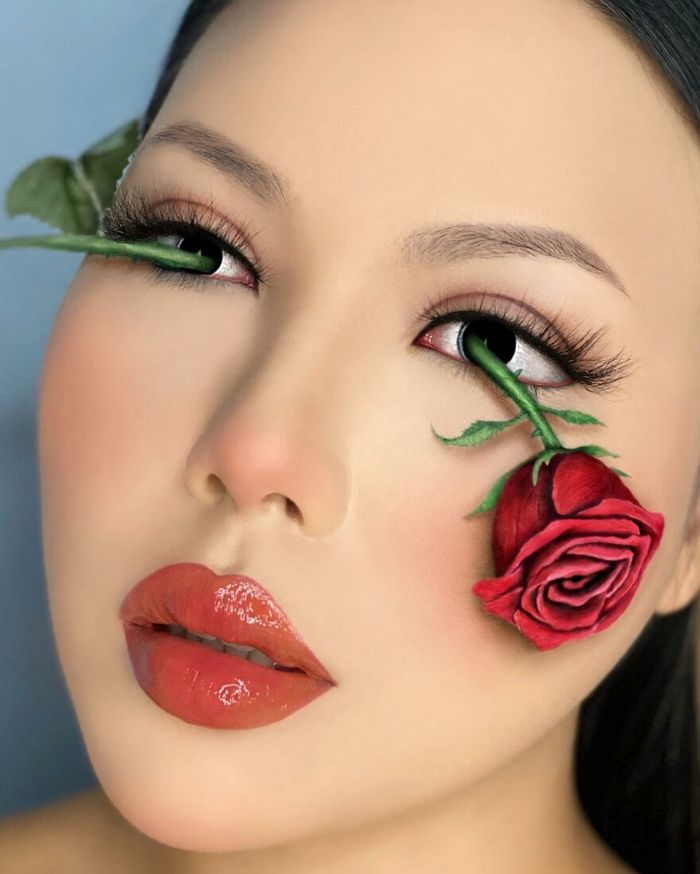 Maquiagem extraordinária: 42 looks de ilusão de ótica deste artista 34