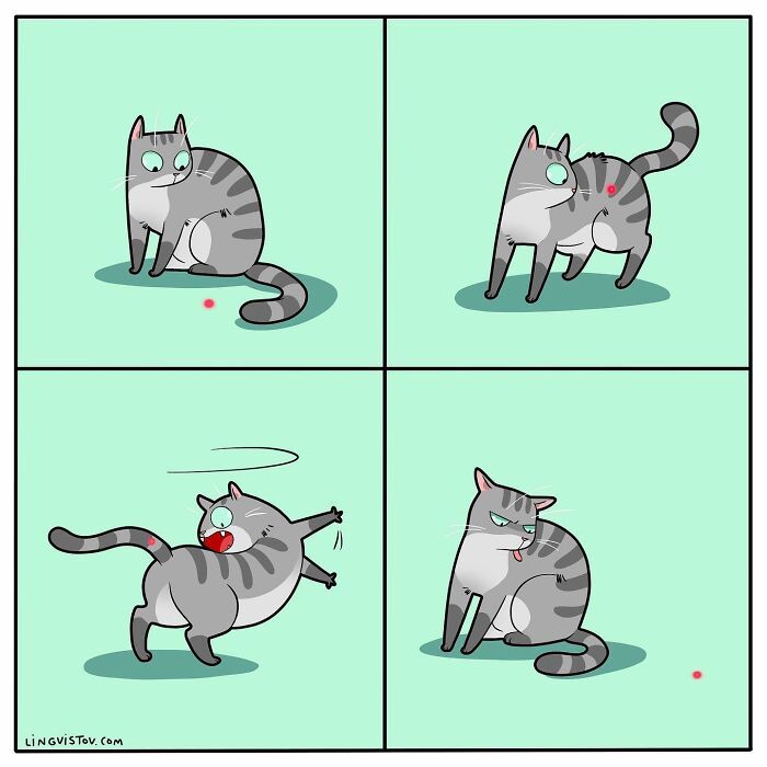 40 quadrinhos divertidos de Lingvistov mostrando como é realmente viver com um gato 9
