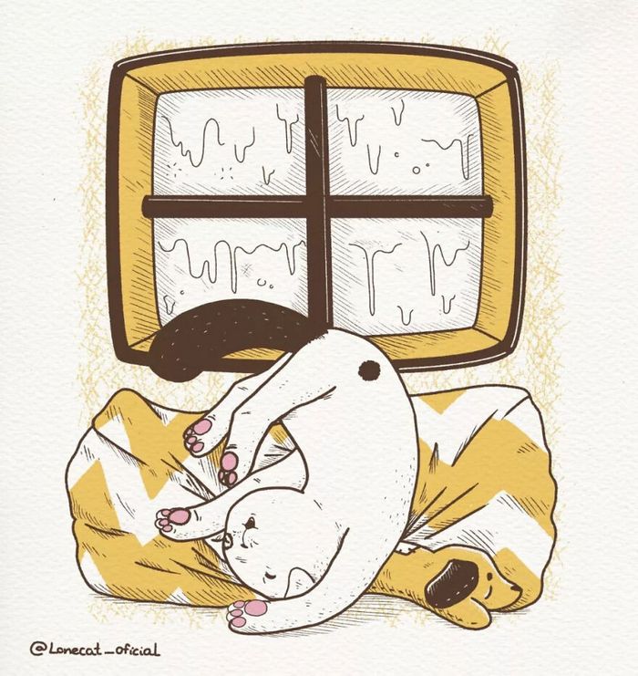 Ilustrações fofas com um gato introvertido que está apenas vivendo sua vida (29 fotos) 8
