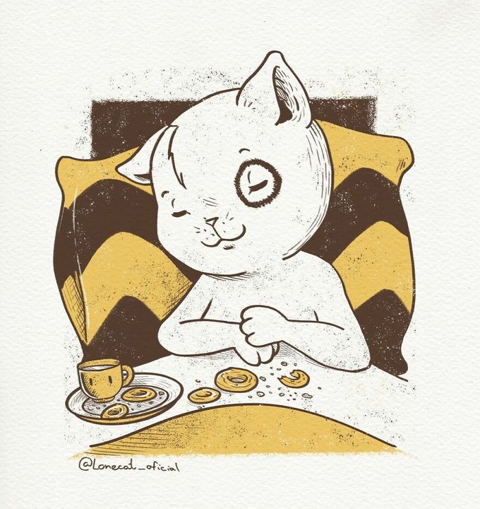 Ilustrações fofas com um gato introvertido que está apenas vivendo sua vida (29 fotos) 20