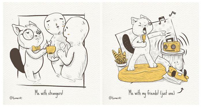Ilustrações fofas com um gato introvertido que está apenas vivendo sua vida (29 fotos) 23